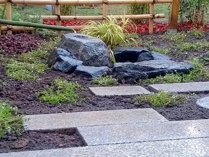 Jardin de thé traditionnel jardin japonais jizo oribe tsukubai fontaine