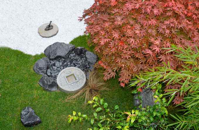 Tsukubai bassin japonais en granit fontain en bambou jardin japonais